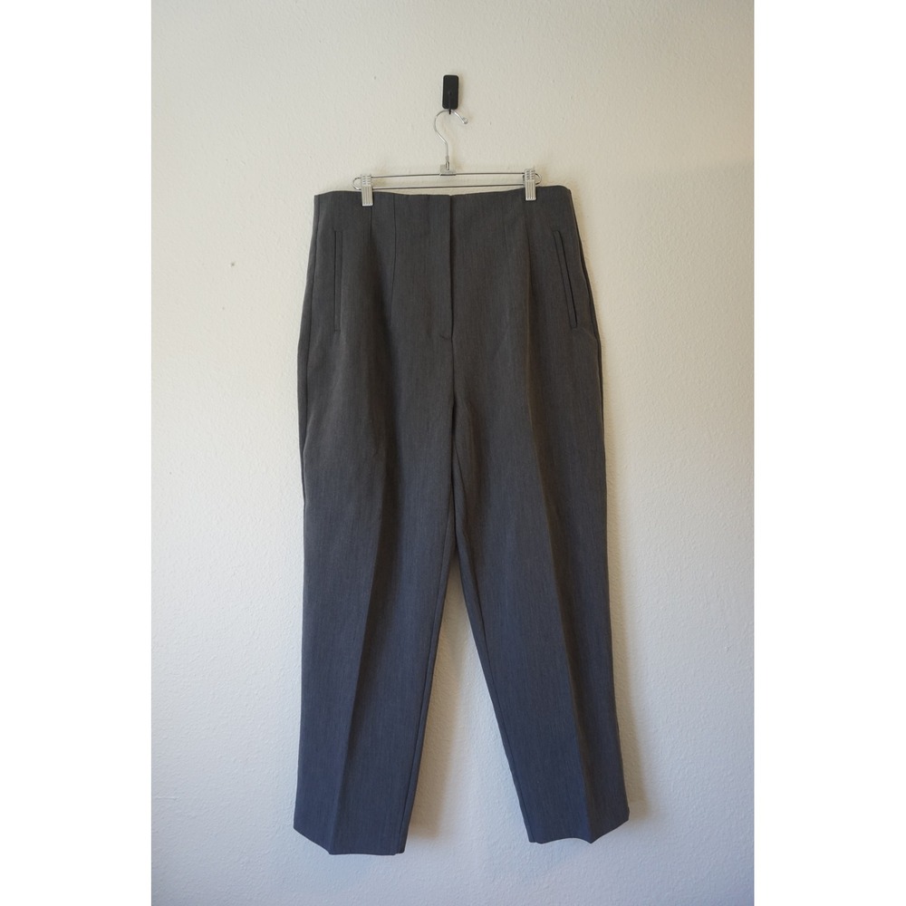 NWT Zara High Waist Darted Trousers Office Business Casual Charcoal Grey XXL